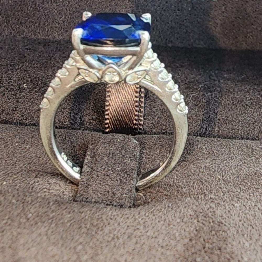 Blue Sapphire sliver 925 ring